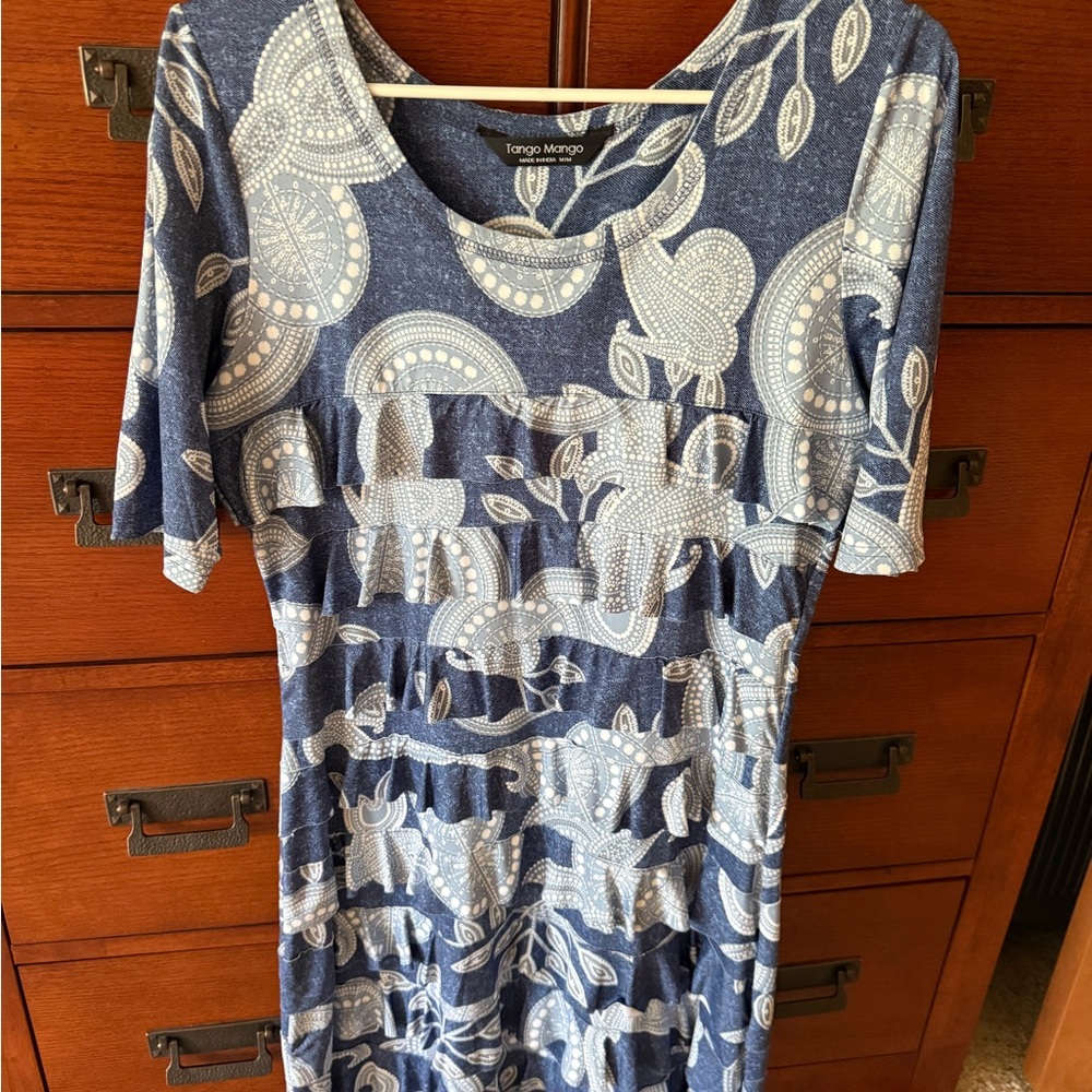 Tango Mango Blue and White Floral Dress